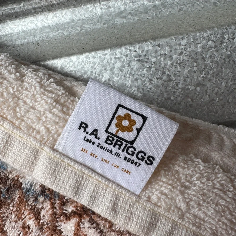 Vintage RA Briggs Mallard Duck Hand Towels Set of 2 Cream Rustic Cabin Lodge